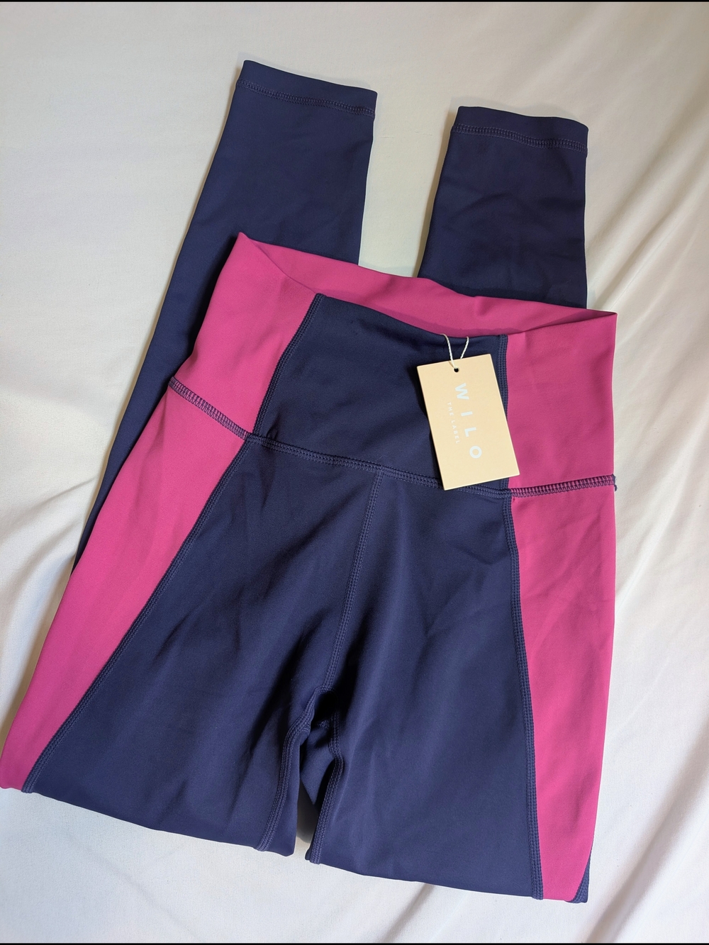 NWT Wilo The Label Two-Tone Purple & Magenta High-Waist Leggings